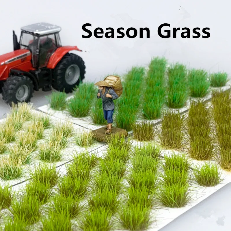 

32PCS/Set Simulation Model Sand Scene DIY Material Season Flower Grass Tufts Miniature Grass Bushes Plant Cluster Scenery