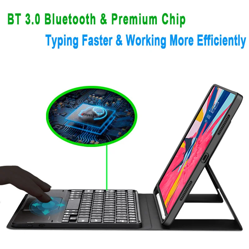 

Touchpad Keyboard Case For iPad Pro 11 2021 Air 4 2020 4th 9.7 2017 2018 5th 6th Air 2 10.2 7 7th 8th 9th Air 3 3rd Pro 10.5