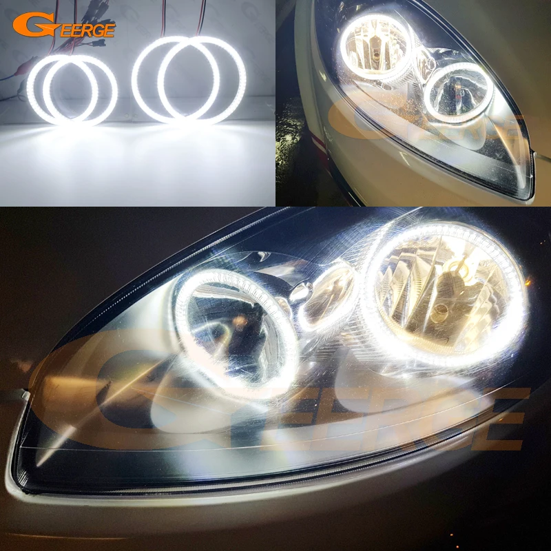 

For Fiat Linea 2007-2018 Halogen Headlight Excellent Ultra Bright SMD LED Angel Eyes Halo Rings Kit Day Light Car Styling