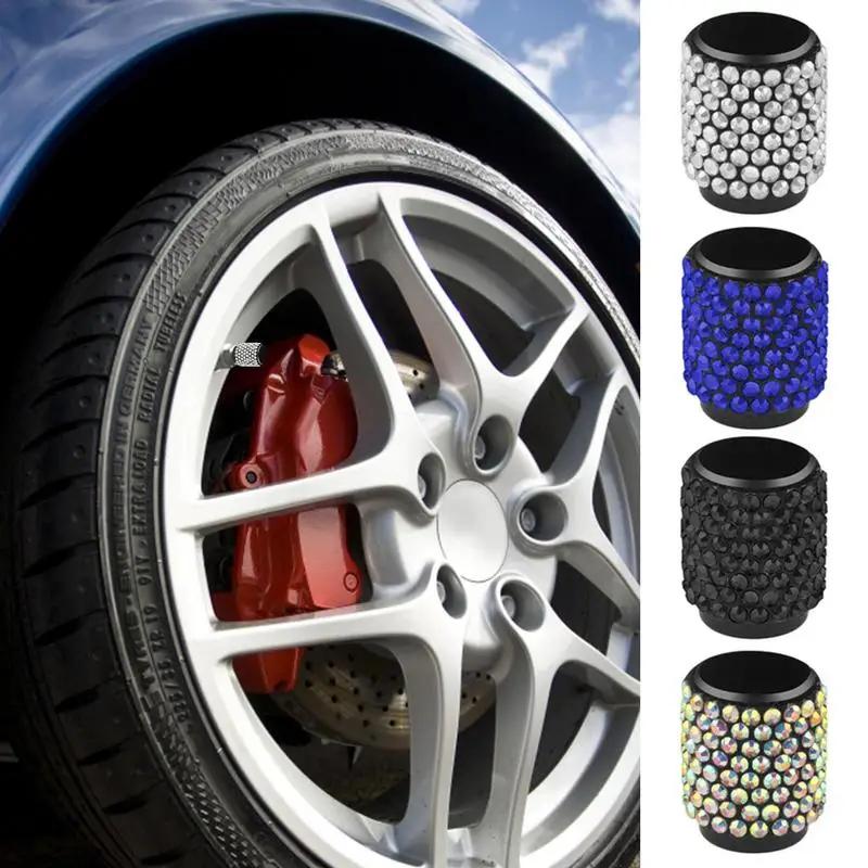 

Car Decorative Air Nozzle Cover Universal LeakProof Tire Nozzle Core Cover Tightly Fastened Tire Diamond Reflective Val-ve Cover