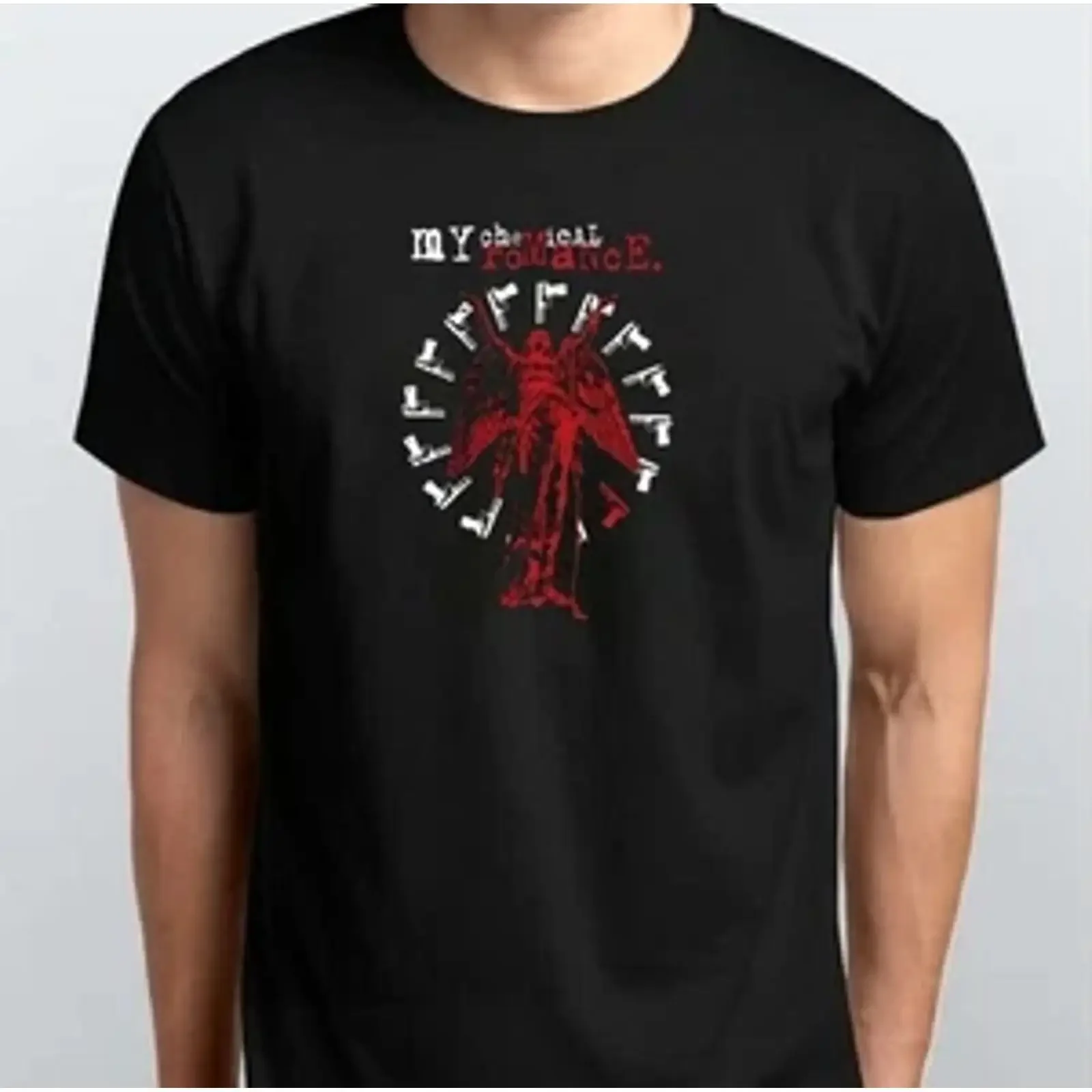 Фото Футболка унисекс My Chemical Romance SML XL XXL 3 4, черная, винтажная, с эффектом потертости, повседневная, в уличном стиле, для ежедневной носки, с мягкой графической печатью №1