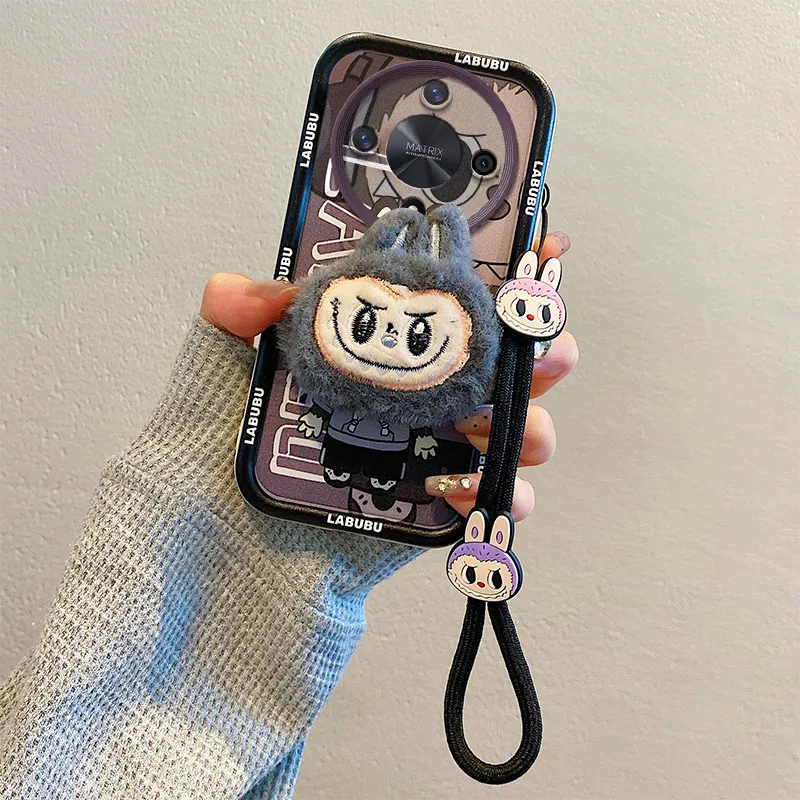 3D мультфильм прекрасный плюшевый чехол с подвеской в виде веревки Labubu аксессуары