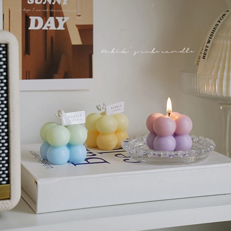 Stylish Cube Shaped Candle Double tone Scented Candle Fragrant Home Decorations Calming Light & Scent for Household