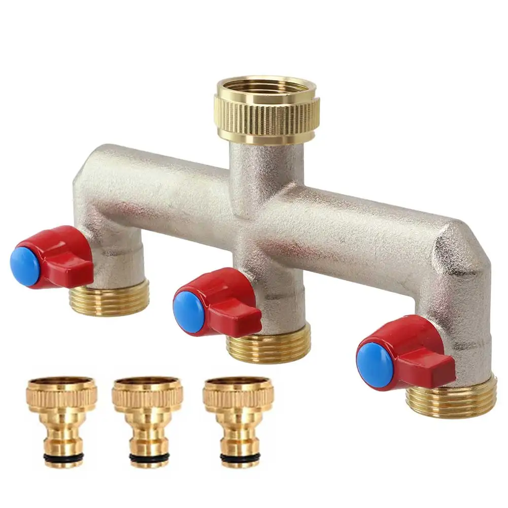 

Brass Faucet 3 Way Distributor 3/4 Heavy duty and rust proof ideal for high pressure & hot and cold water connections