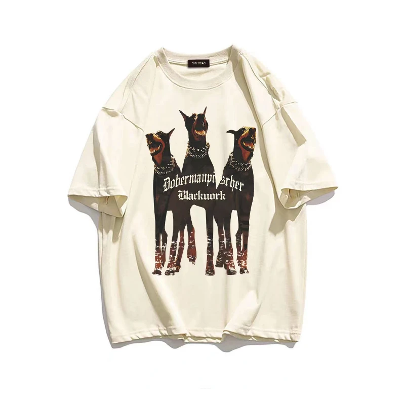 Мужская Футболка С Графическим Рисунком Doberman Pinscher Хлопковый Теннисный Топ