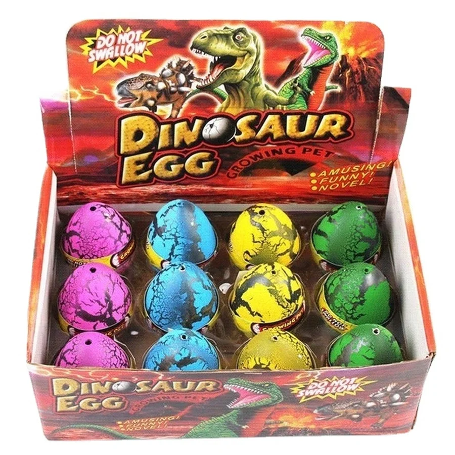 

12pc 6cm Magic Dinosaur Eggs Water Hatching Dino Egg Toys for Children Toddler Educational Novelty Gag Toy Kids Funny Gift Box
