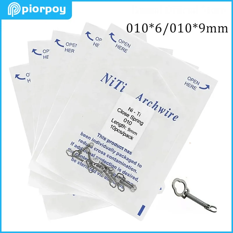 

PIORPOY 5 Packs Dental Niti Archwire Close Spring Orthodontic Closed Coil Spings for Brackets Braces Length 6mm 9mm Dentistry