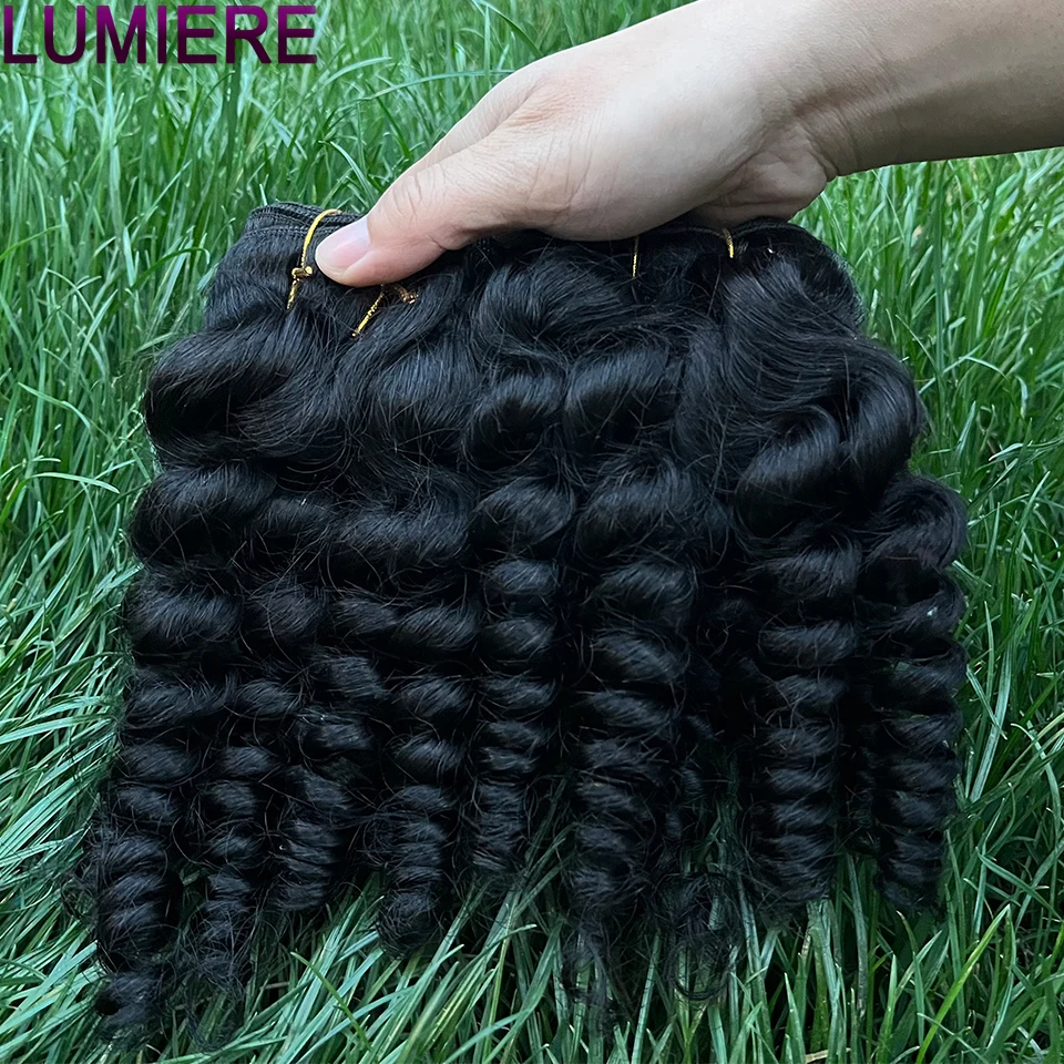 

Lumiere Hair 8-40inches 100% Remy Peruvian Natural Black Funmi Loose Wave Machine Double Weft Human Hair Bundles For Black Women