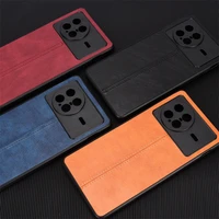 for vivo x fold case route calfskin soft edge pu leather hard phone cover for vivo x fold xnote v2178a case