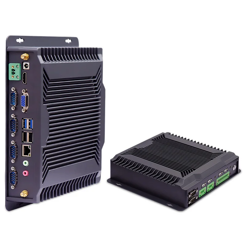 Industrial mini computer I3 / i5 / i7 / J1900 dual network port four core fanless embedded industrial control computer host