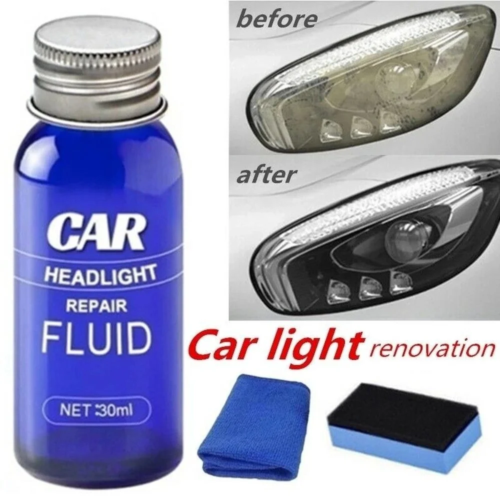 

Car Headlight Scratch Remover Fast 30ml UV Protection Car Light Cleaner Automotive Headlight Restoration Kit Car Polishing