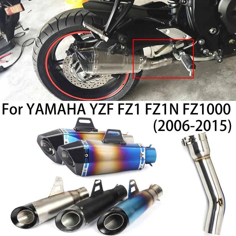 

Modified Motorcycle Exhaust Muffler Middle Connect Link Pipe Escape Moto Slip On For Yamaha FZ1 FZ1N FZ1000 2006-2015