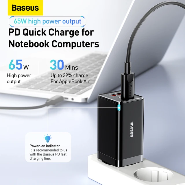 Baseus GaN 65W USB C Charger Quick Charge 4.0 3.0 QC4.0 QC PD3.0 PD USB-C Type C Fast USB Charger For iPhone 14 13 Pro MacBook 2