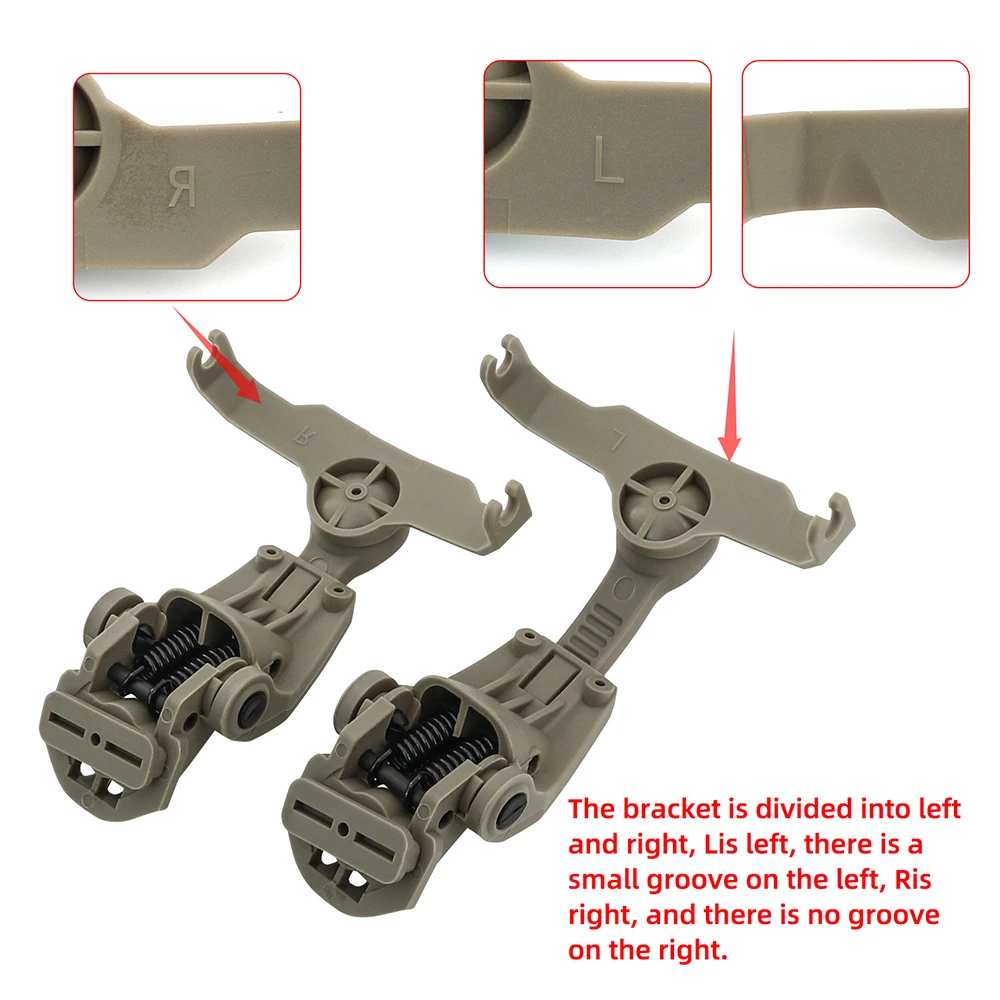 Tactical Helmet M-LOK Rail Adapt for Walker's Razor Shooting Ear Protection Safety Earmuff Noise Reduction Slim Electronic Muffs