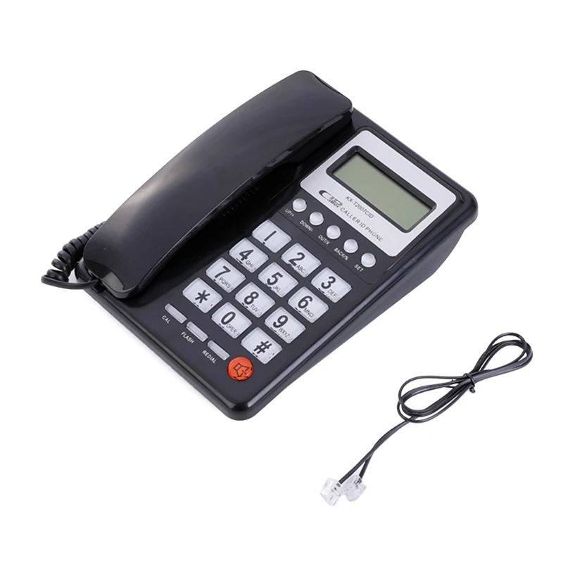 

Desktop Corded Telephone Caller Display Screen Fixed Landline Adjustable Volume Speed Dial for Office and Hotel English