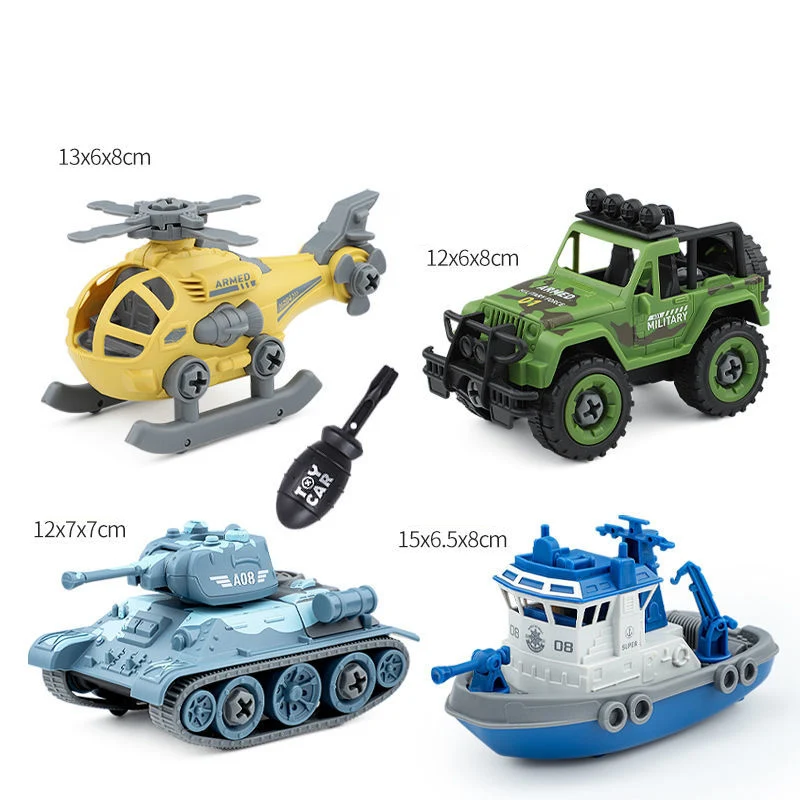 

4pc/set Diy Boys Toy Disassembly Engineering Car Building DIY Block Children Puzzle Toys for Kids Nut Assembly Vehicle Excavator