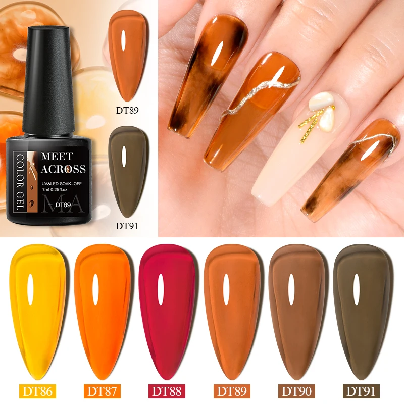 

7ml Dull Color Nail Gel Polish Translucent Manicuring Nail Enamel Amber Crystal Gel Soak Off Jelly UV LED Gel Semi Permanent