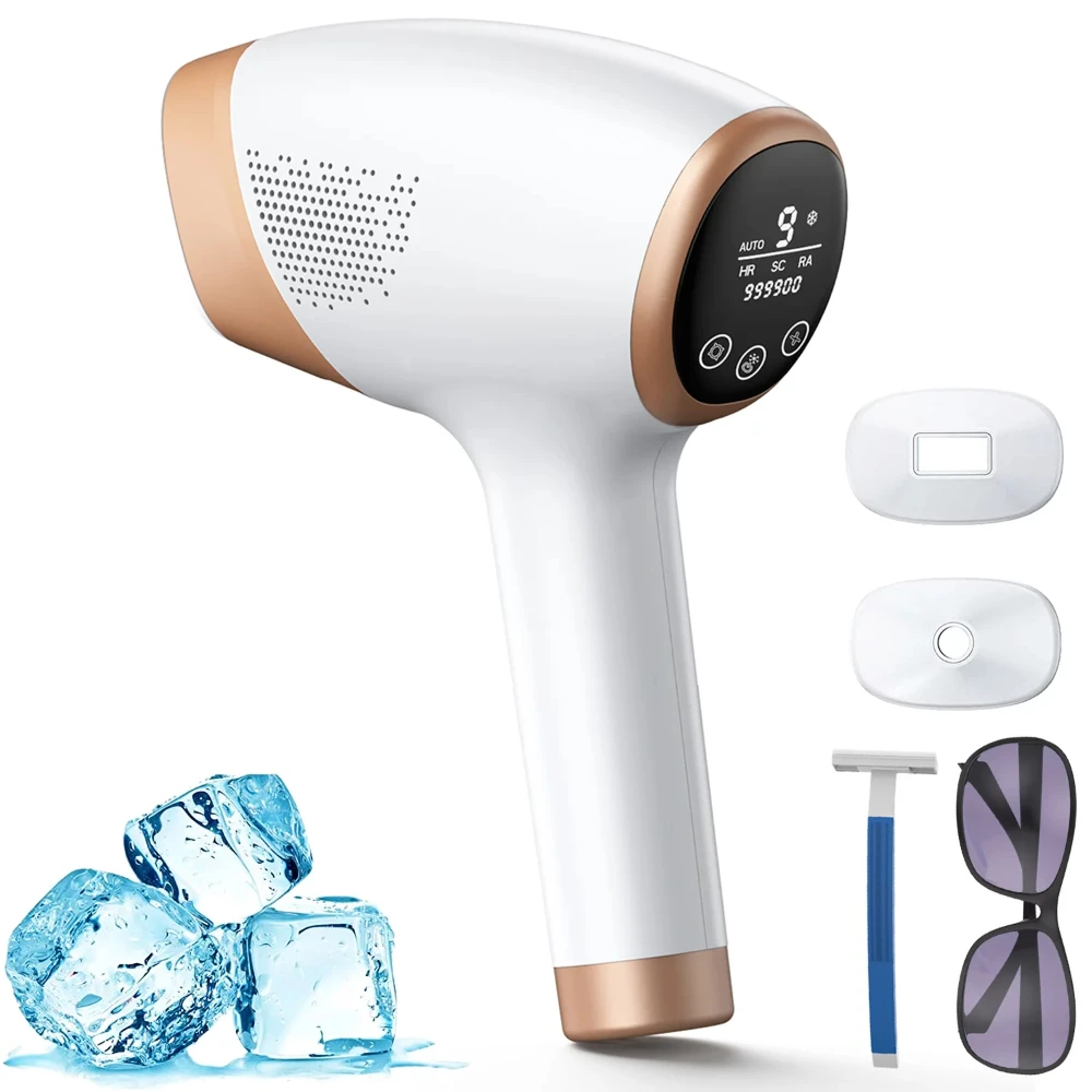 IPL Laser Hair Removal 999900 Flashes 9 Levels Permanent Painless Hair Removal with Sapphire Cooling enlarge