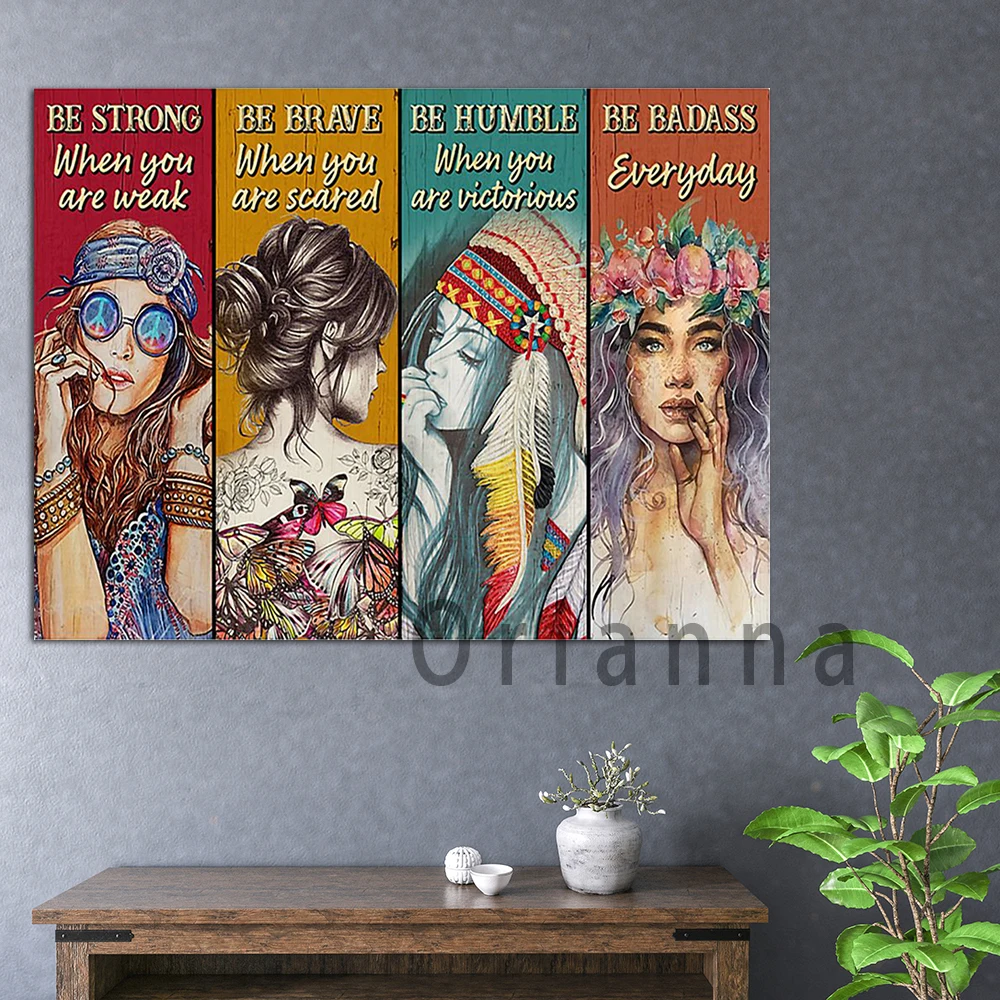 

Be Strong When You Are Weak Retro Prints Wall Art Canvas Painting Vintage Poster Art Picture Home Living Room Decor Girl Gift