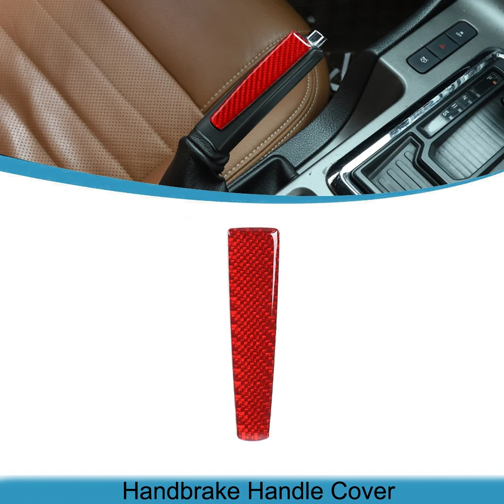 

Car Handbrake Handle Decoration Cover Sticker for Ford Mustang 2009 2010 2011 2012 2013 Interior Accessories Soft Carbon Fiber