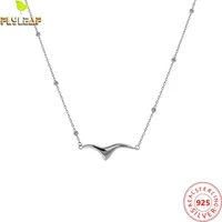 real 925 sterling silver jewelry spacer beads chain seagull pendant necklace women platinum plating original design accessories