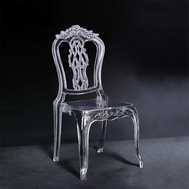 20 Pcs Clear Bamboo Chair Wedding Acrylic Chair Banquet Crystal Seat Family Hotel Dining Room chair Decoration 4