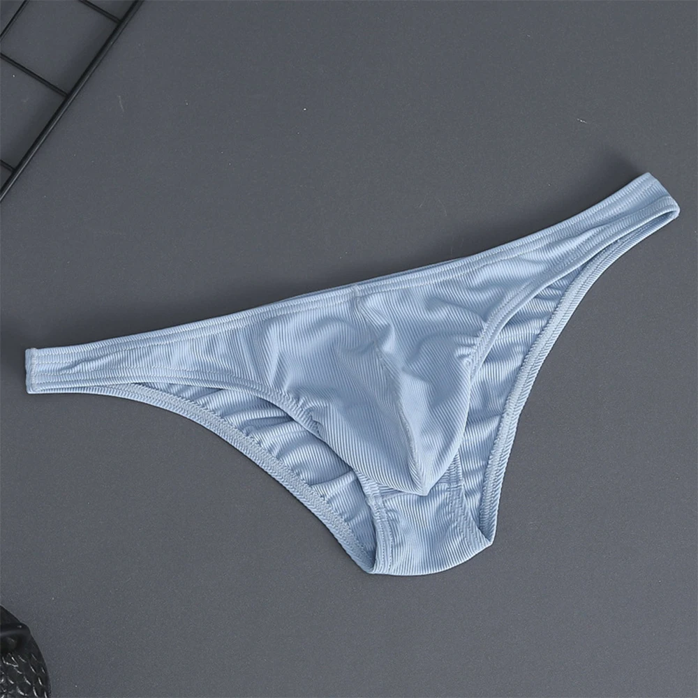 

Men Low Waisted Triangle Briefs Bulge Pouch G-string Thong Briefs Solid Smooth Underwear Comfortable Fit Soft Underpants
