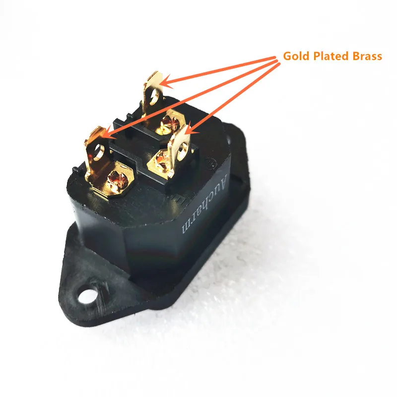 Гнездо питания переменного тока IEC входной порт 250 В 10 А позолоченная медь и