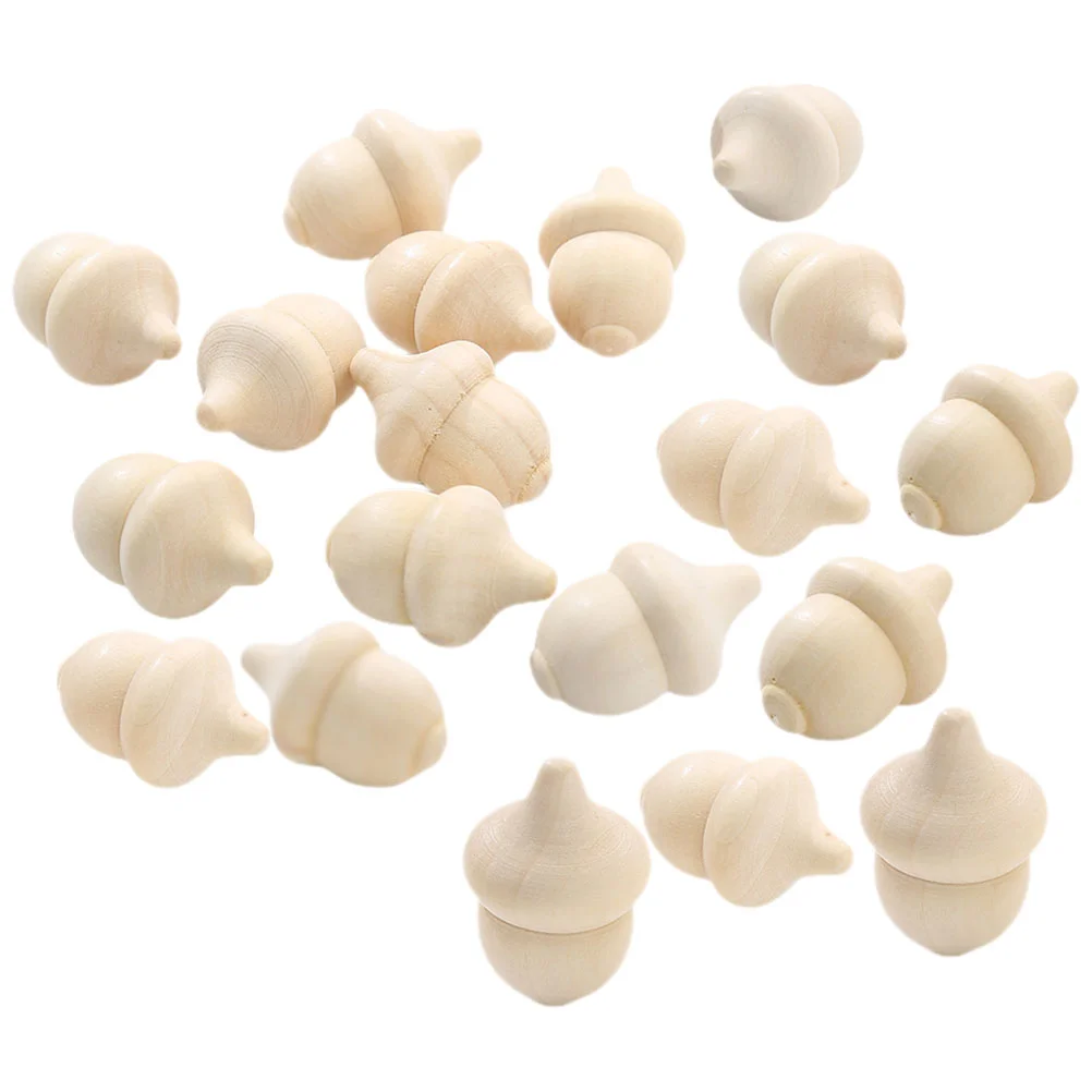 

30 Pcs Woody Acorn Mini DIY Accessories House Home Unfinished Playthings Toys Wooden Crafts For Decor Natural