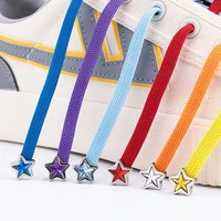 rhinestone five pointed star buckle shoelaces colorful diamond no tie shoe laces flat elastic tiesless laces sneakers shoelace