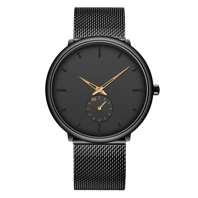 1 шт./партия мужские ультратонкие кварцевые часы из нержавеющей стали