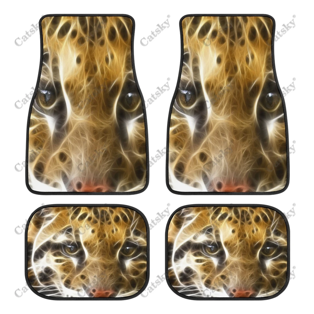 Автомобильные коврики с изображением тигра Нескользящие резиновые 4 шт. в