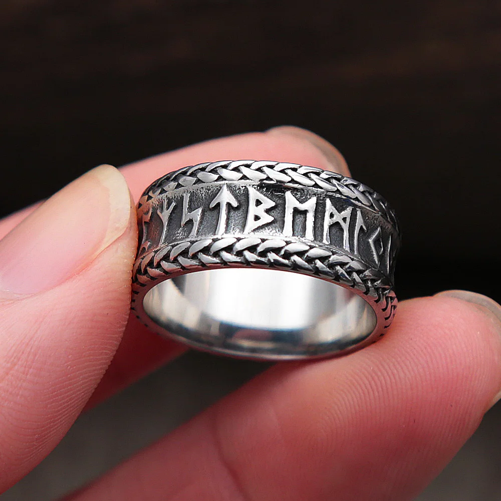 

Vintage Viking Rune Ring Stainless Steel Men Women Simple Nordic Odin Irish Celtics Knot Rings Men Fashion Jewelry Gift