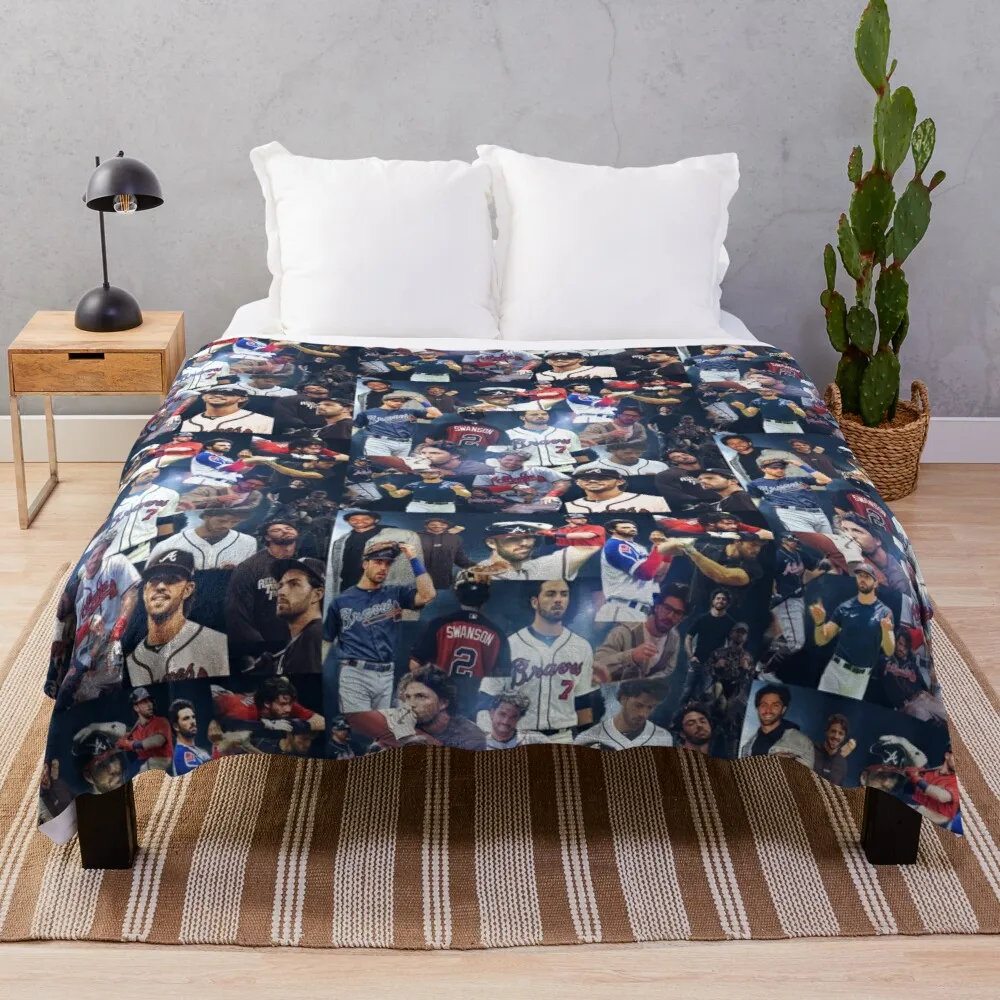 Dansby Swanson Throw Blanket big thick furry couple blanket beach blanket blanket sofa