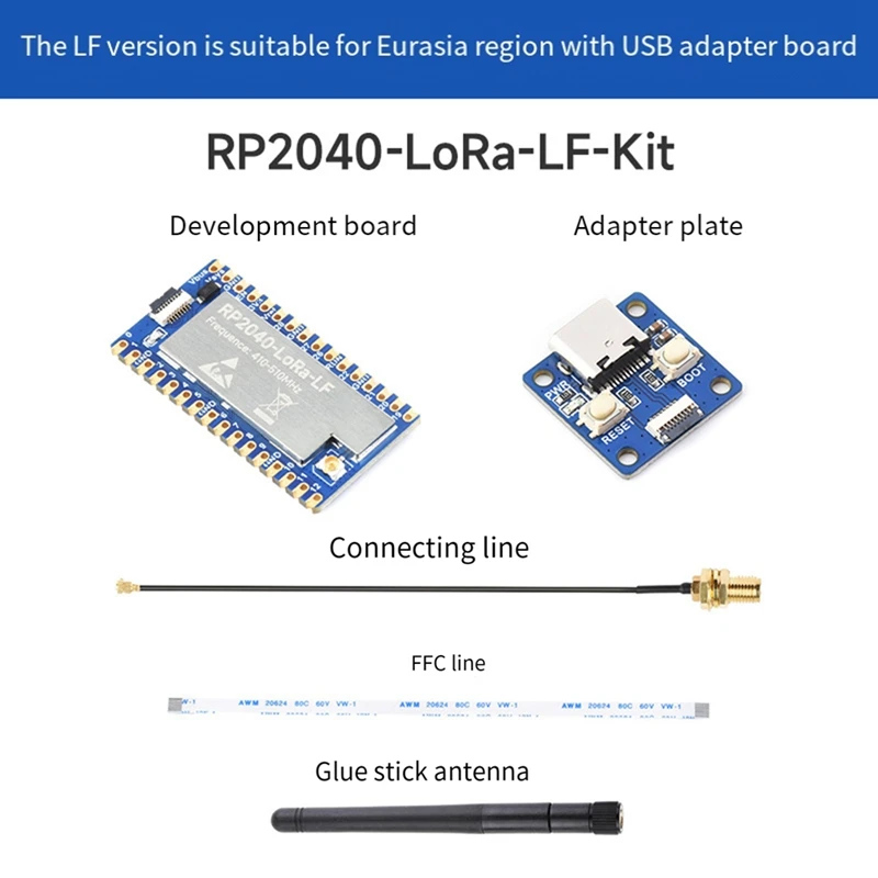 RP2040-Lora LF макетная плата в комплекте + адаптера SX1262 410-510 МГц поддерживает GFSK Lora