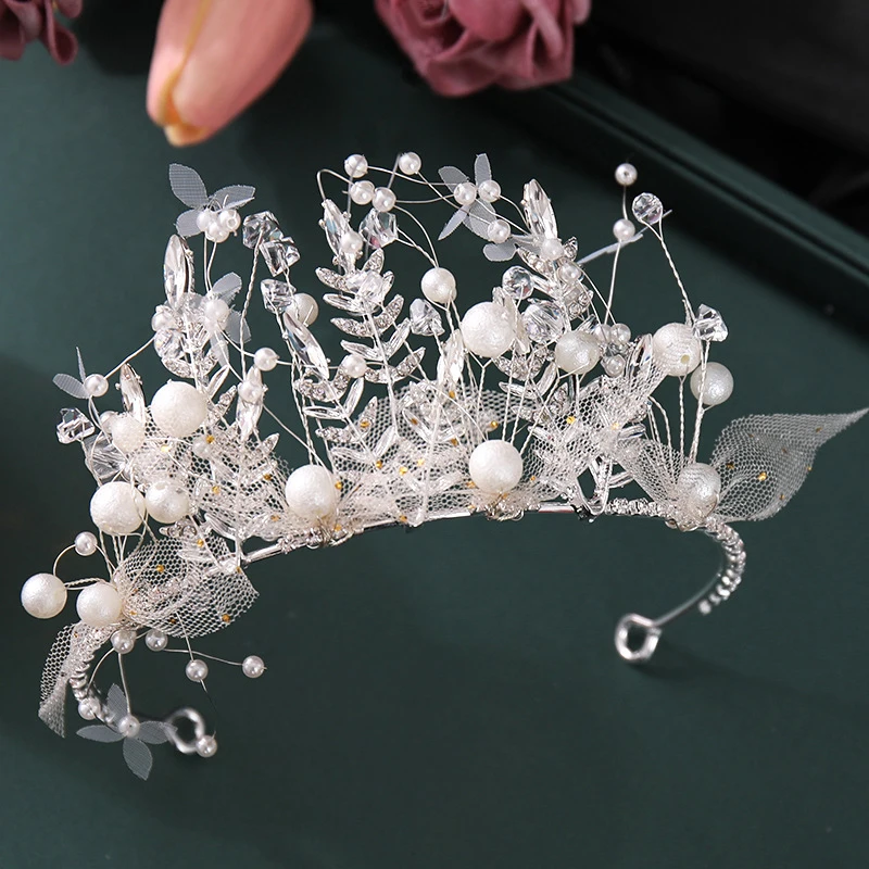 

1Set Handmade Bride Jewelry Shiny Pearl Hair Clip and Earring Headdress Set Handmade Bride Jewelry Shiny Crystal Hair Clip