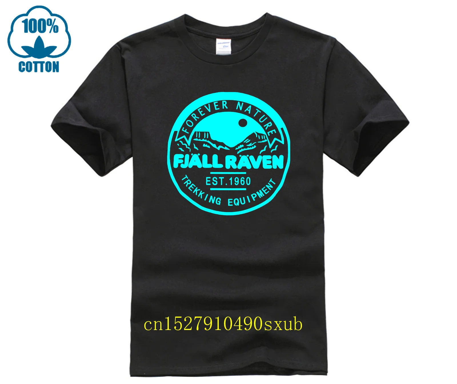 Фото Fjall Forever Nature Badge футболка с Рэйвен Pop, трендовый сращивающийся Бестселлер №1