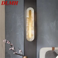 dlmh nordic wall lamp postmodern luxurious brass fixtures rectangle design marble led living room bedroom lighting