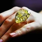 Классическое женское свадебное кольцо золотого цвета с крупными гранями геометрической формы в форме капли воды с кристаллами для женщин ювелирные изделия для вечевечерние и помолвок