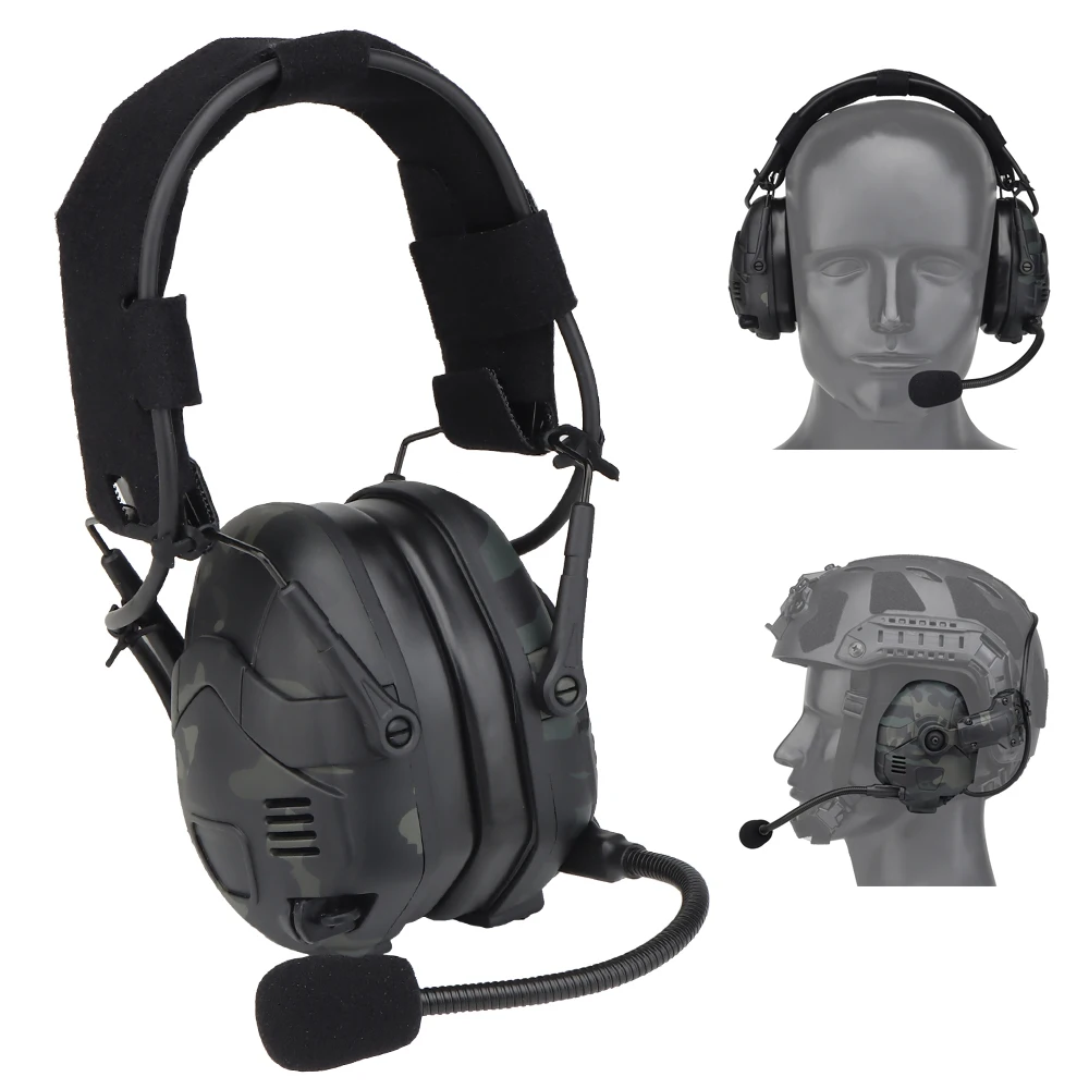 

Tactical Headset Noise Reduction RAC Wireless Bluetooth Headset Rechargeable Tuning For OPS Core ARC and Wendy M-LOK Helmet