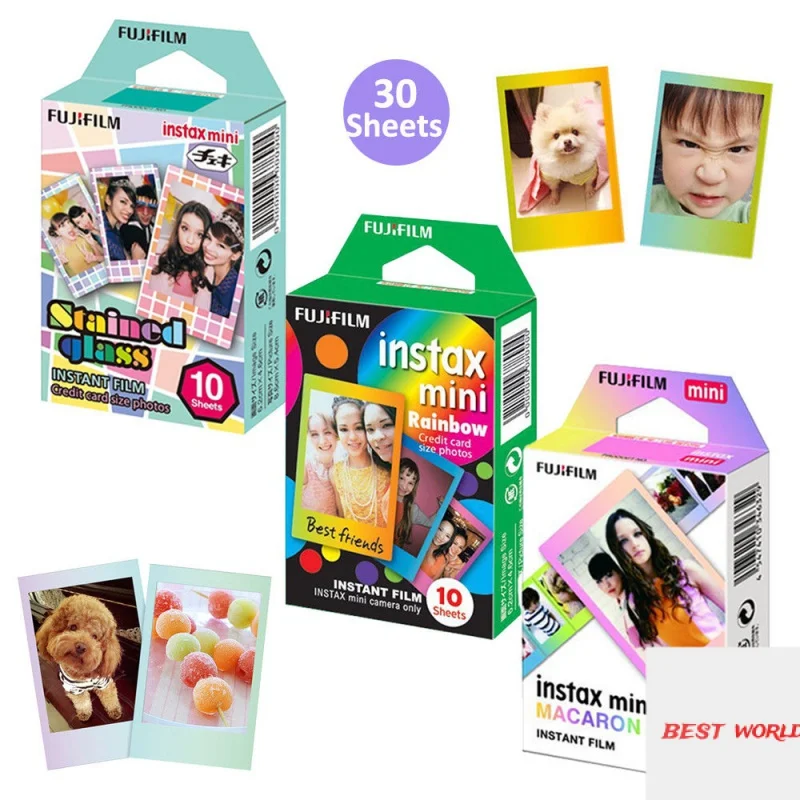 

Fujifilm Instax Mini Color Design Frame Films 30 Sheets for Fuji Instant Mini 8 9 11 90 1125 70 LiPlay Camera SP-1 SP-2 LINK