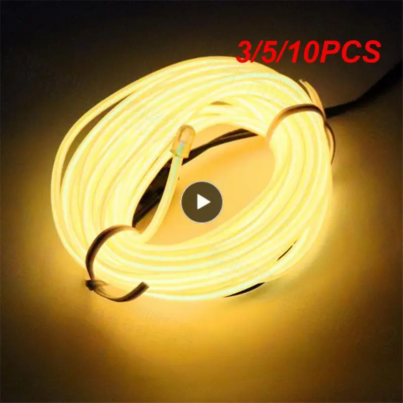 

3/5/10PCS 3v Aa Battery Led Strip Lamp El Cold Light Line Portable Car El Luminous Line Car Interior Accessories Decoration