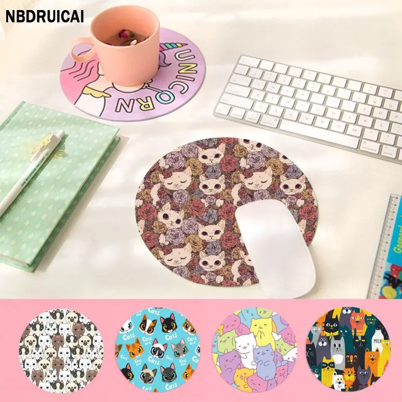 

Cute Cats INS Tide Round Big Promotion Table Mat Student Mousepad Computer Keyboard Pad Games Pad Office Desk Accessories
