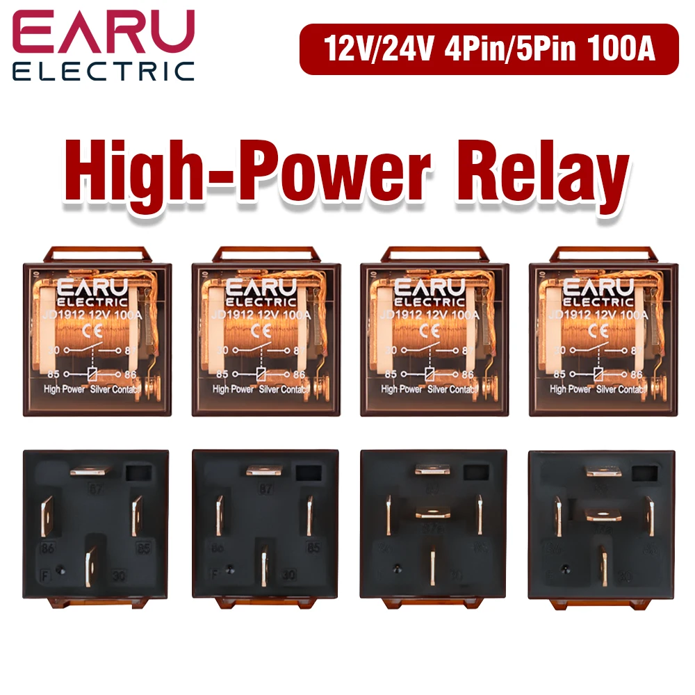 

Автомобильное реле EARUELECTRIC 12В 100А 5 контактов