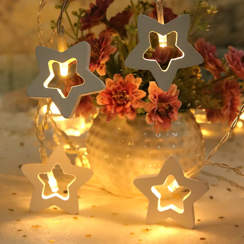 

10 LED Star String Light Battery Operated Twinkle Garlands Holiday Wedding Christmas Decorations Waterproof Home Fairy Lights