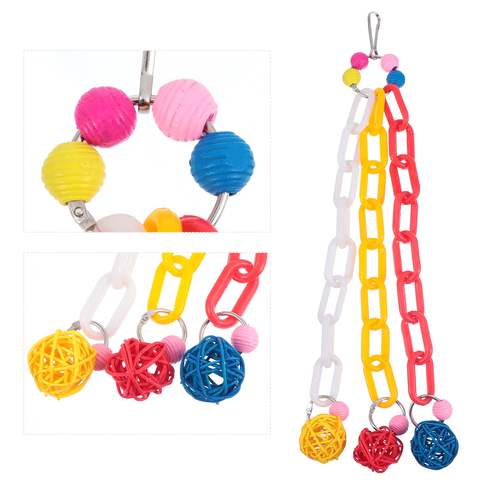 

Bird Parrot Toy Toys Cage Molar Hanging Rattan Chew Trim Beak Bite Swing Pet Tearing Chewing Cockatiel Beads Chewable Blocks