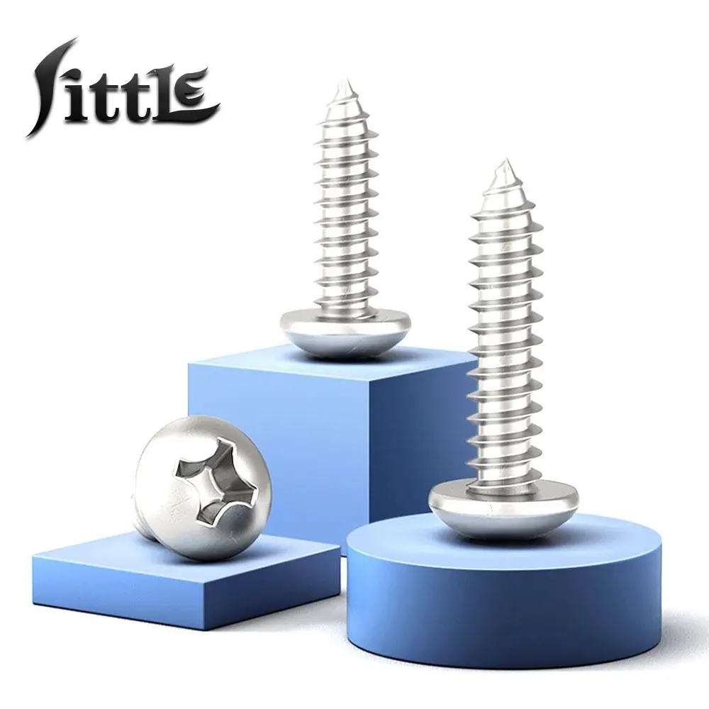 

2/20Pcs M4 M5 M6 316 Stainless Steel Round Head Self Tapping Wood Screw Parafuso Phillips Round Head Self Tapping Screws Vis