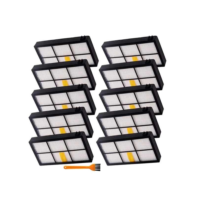 

HOT!10Pcs For Irobot Roomba Hepa Filter, Parts Fit For Roomba Robotic Vacuum 800&900 Series, With A Cleaning Brush