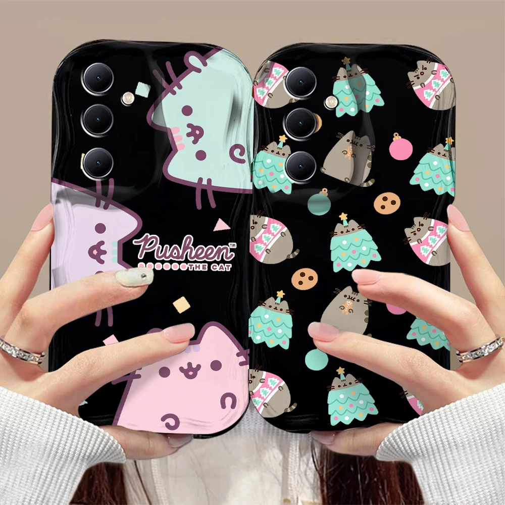 Милый мультяшный Кот P-Pusheens 3D волна чехол для Xiaomi Mi 14 12 12T 11 Lite Poco M6 X6 X5 X4 F4 X3 M3 Pro 4G 5G