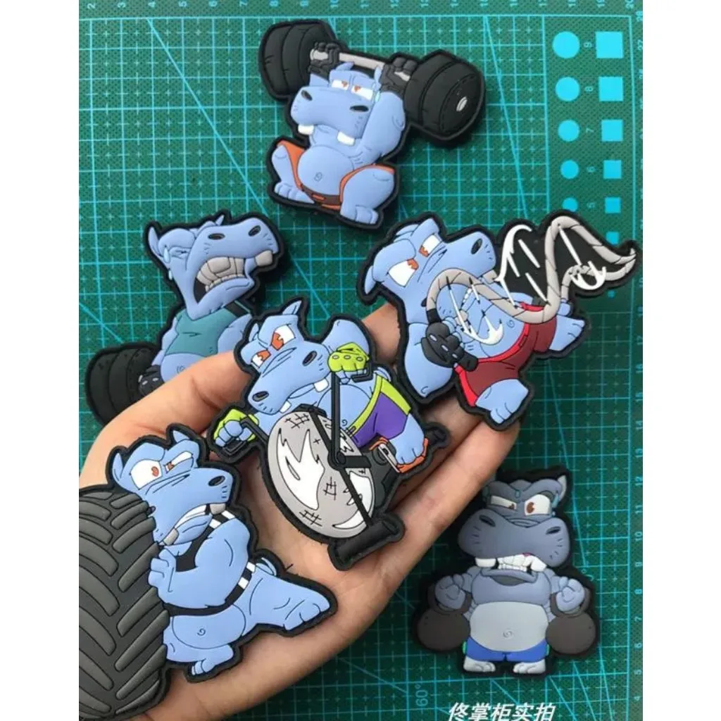 Tacopsgear бегемоты для фитнеса серии бегемота 3D Мягкие ПВХ нашивки немецкий